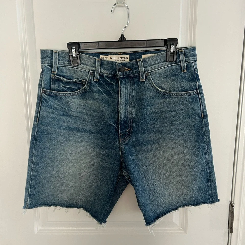 Nilli Lotan Russel Denim Raw-Edge Shorts - Picture 2 of 5